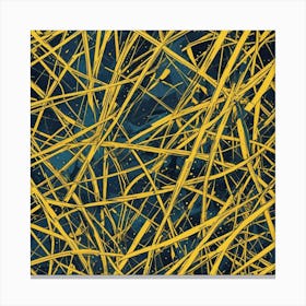 Yellow And Blue Abstract Painting Canvas Print