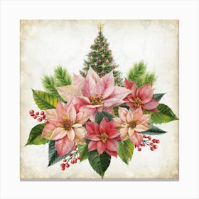 Poinsettias Canvas Print