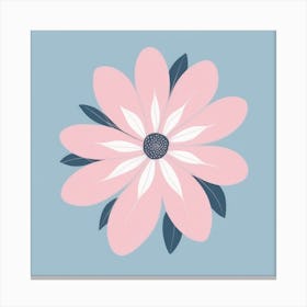 A White And Pink Flower In Minimalist Style Square Composition 566 Canvas Print