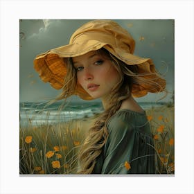 Girl In A Hat 1 Canvas Print