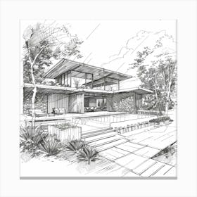 Sketch Of A House Canvas Print