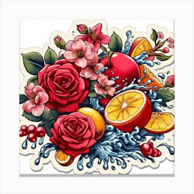 Oranges And Roses Canvas Print