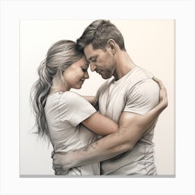 Lovely couple hugging each other Canvas Print