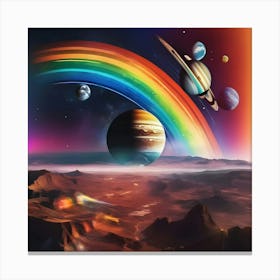 Rainbow Planets Stampe su tela