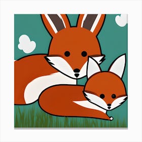Cute Foxes Canvas Print