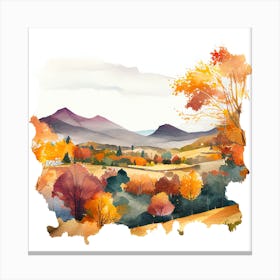 Watercolor Autumn Landscape 64 Canvas Print