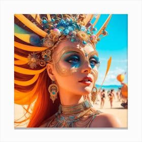 "Aqua Seraphina: Goddess of the Seaside Festival" Canvas Print