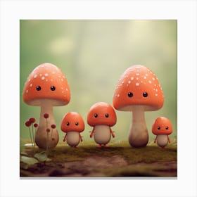 Mushroom Family Canvas Print