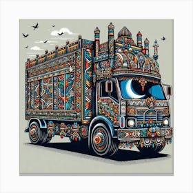 Truck Art Design Inspired By Pakistani Culture And Traditions (3) Canvas Print