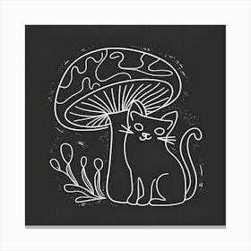 Cat And Mushroom Canvas Print