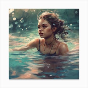 Just A Girl Who Loves To Swim 4 Canvas Print