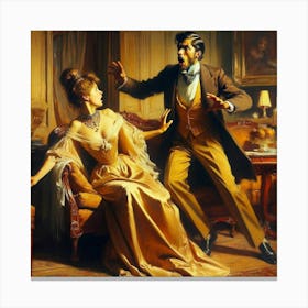 Victorian Lovers Canvas Print