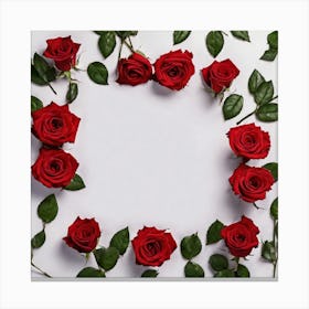 Red Roses Frame 3 Canvas Print