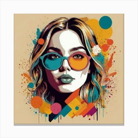 Girl With Glasses Canvas Print