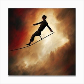 Man On A Tightrope Canvas Print