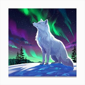 Wolf In The Snow Art Print Canvas Print