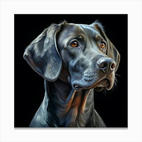 Black Dog Portrait With Brown Eyes Canvas Print