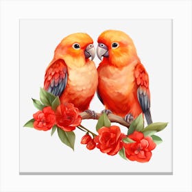 Couple Of Parrots 9 Canvas Print
