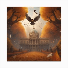 Crow in autumn Canvas Print