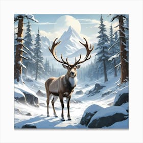 Majestic Reindeer Canvas Print