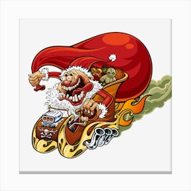 Funny Santa Claus Christmas Canvas Print