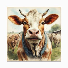 Cow Portrait 5 Canvas Print