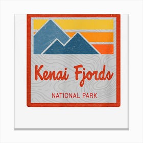 Kenai Fjords National Park Classic Retro Stripes Canvas Print