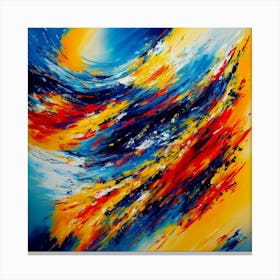 Abstract expressionist artwork with dynamic and energetic brush strokes Canvas Print