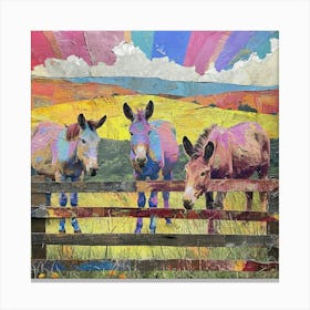 Kitsch Collage Of Donkeys 2 Canvas Print