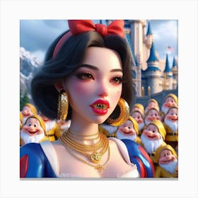 Snow White And The Seven Dwarfs Canvas Print