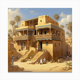 Egyptian Village 1 Canvas Print