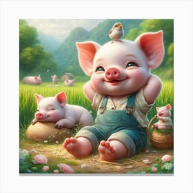 Baby Pigs Canvas Print