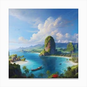 Island Paradise View Canvas Print