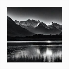Black And White Mountainscape 1 Canvas Print