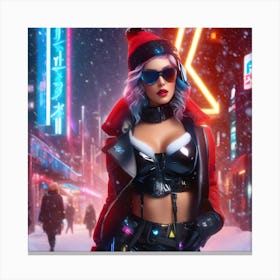 Cyberpunk Christmas 2 Canvas Print