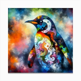Abstract Puzzle Art Penguin 4 Canvas Print