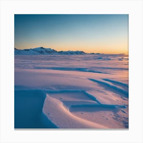 Antarctic Landscape At Sunset Canvas Print