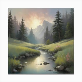 Sunrise In The Mountains Canvas Print