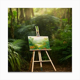 Easel In The Jungle 1 Canvas Print