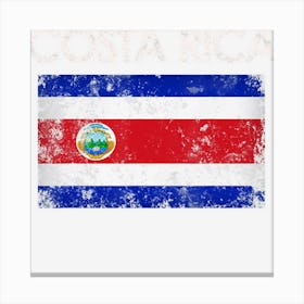 Vintage Costa Rica Rican Flag Pride Gift Canvas Print