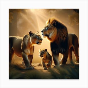 In The Heart Of The Wild Fierce Lions Bounding Tigers And Towering Bears Interact Harmoniously In 446398535 (1) Canvas Print
