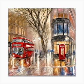 Rainy Day In London Canvas Print