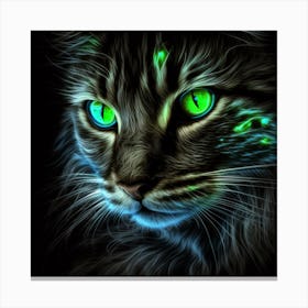 Glow In The Dark Cat Canvas Print