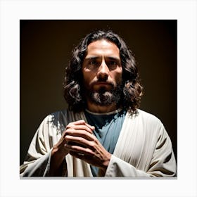 Jesus Praying Canvas Print