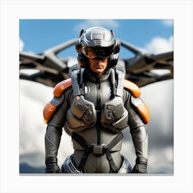 Futuristic Man In Space Suit 1 Canvas Print