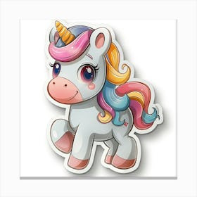 Unicorn Sticker 157 Canvas Print