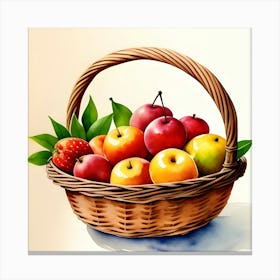 Basket Of Fruit Art Canvas Print