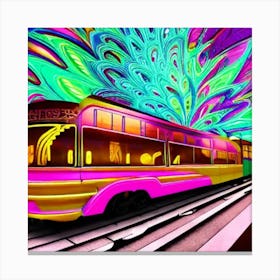Psychedelic Train Canvas Print