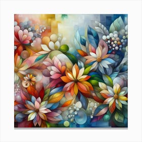 Flowers oil painting abstract painting art 12 Canvas Print