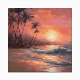 Sunset At The Beach Canvas Print